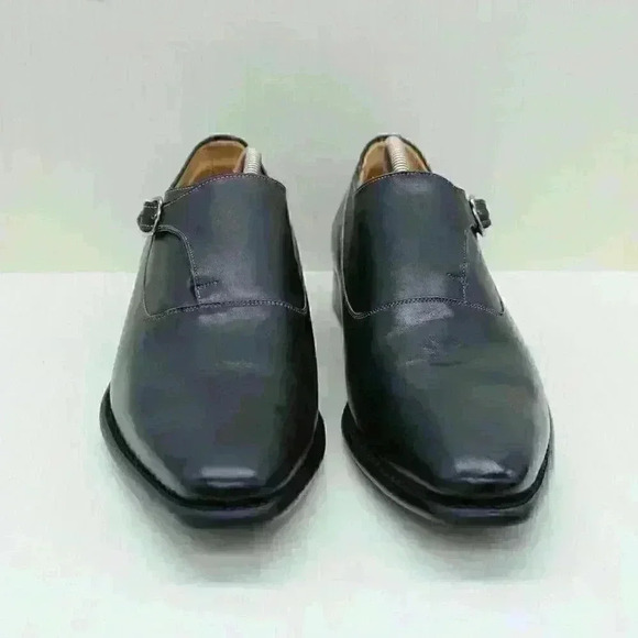 Mezlan Algar Platinum Men's Black Leather Monk Strap Loafers Shoes Size US 12 M - Picture 5 of 12